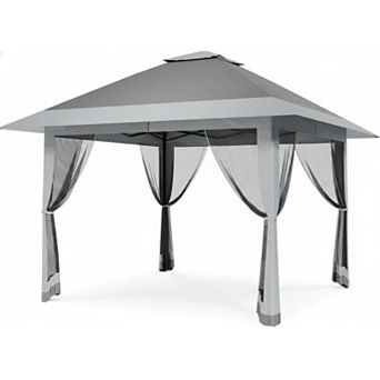 13x13 FT Pop Up Gazebo with Mosquito Net - Foldable Canopy Tent with UV Protection & Rainproof Cover