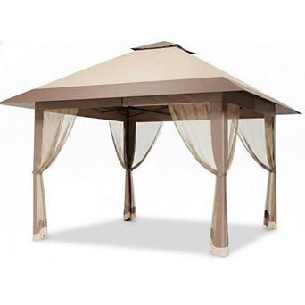 13x13 FT Pop Up Gazebo with Mosquito Net - Foldable Canopy Tent with UV Protection & Rainproof Cover