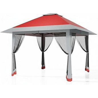 13x13 FT Pop Up Gazebo with Mosquito Net - Foldable Canopy Tent with UV Protection & Rainproof Cover