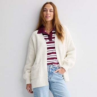 Juniors' SO® Chenille Open Front Sweater Cardigan