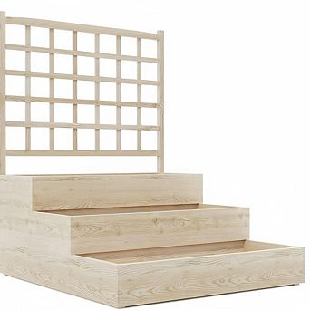 3 tier Raised Garden Bed with Trellis, Wooden Vertical Planters Bed with Open-Ended Base