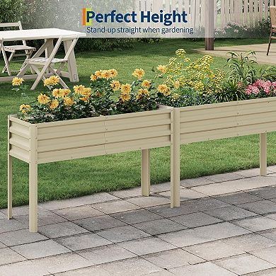 Raised Garden Bed with -Watering Reservoir, Heavy Duty Steel Panels & Drainage