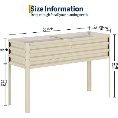 Raised Garden Bed with -Watering Reservoir, Heavy Duty Steel Panels & Drainage