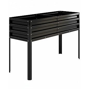 Raised Garden Bed with -Watering Reservoir, Heavy Duty Steel Panels & Drainage