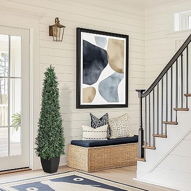 Artificial Boxwood Topiary Trees,Artificial Plant Shrub for Front Porch Indoor Outdoor Decor, 2 Pack