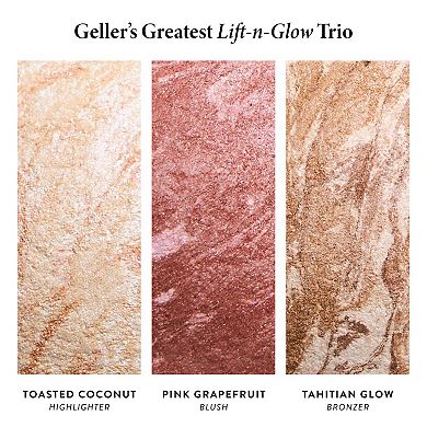 Geller's Greatest Lift-n-Glow Face Palette & Dual-Ended Blush + Bronzer Brush