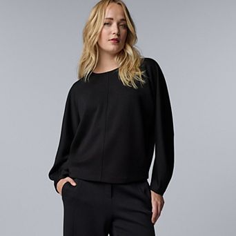 Women's Simply Vera Vera Wang Scuba Crewneck Top