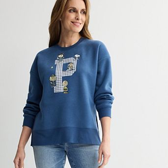 Women's Peanuts Collegiate Fleece Graphic Pullover
