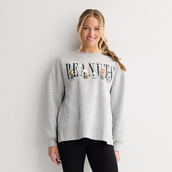 Women's Peanuts Group Fleece Graphic Crewneck Sweatshirt