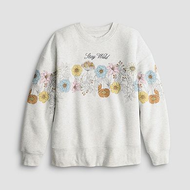 Women's Stay Wild Floral Graphic Pullover Sweater