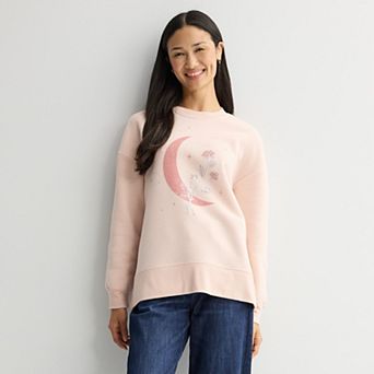 Women's Floral Moon Fleece Graphic Pullover