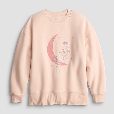 Women's Floral Moon Fleece Graphic Pullover