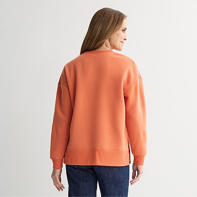 Women's Pumpkin Face Fleece Graphic Pullover