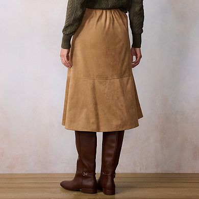Women's LC Lauren Conrad Seamed Button Front Midi Skirt