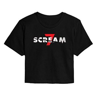 Juniors' Scream 7 Logo Cropped Tee