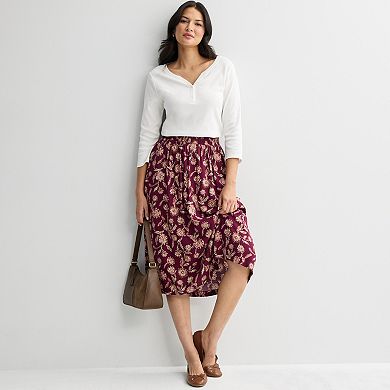 Women's Croft & Barrow® Elasticated Pull-On Skirt