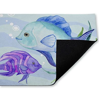 Stupell Home Decor Fun Fish Blue & Purple Rug