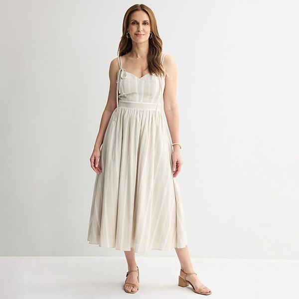 tracy linen dress Tracy Tiered Linen Dress Natural