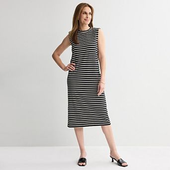 Women's Tracy Evans Shoulder Pad Sleeveless Midi Dress