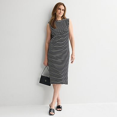 Women's Tracy Evans Shoulder Pad Sleeveless Midi Dress