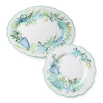 Certified International Sea Glass 2 pc Platter Set