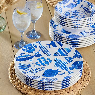 Certified International Fish Tale 6-Piece Dinner Plate Set