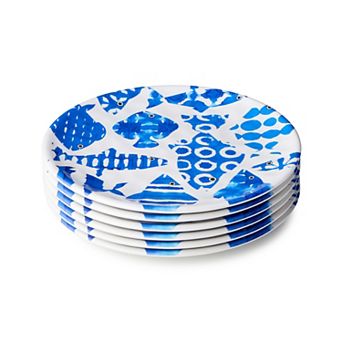 Certified International Fish Tale 6 pc Salad Plate Set