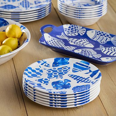 Certified International Fish Tale 6-Piece Salad Plate Set