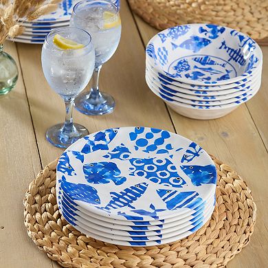 Certified International Fish Tale 6-Piece Salad Plate Set