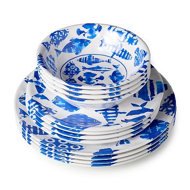Certified International Fish Tale 12-Piece Dinnerware Set