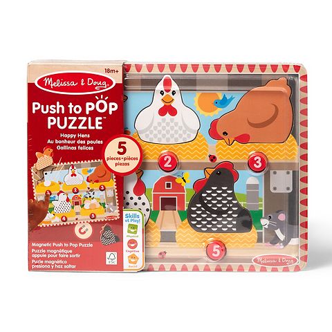 Детские игрушки Melissa & Doug Happy Hens 5 pc Push to Pop Puzzle
