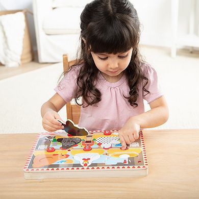 Melissa & Doug Happy Hens 5-Piece Push to Pop Puzzle