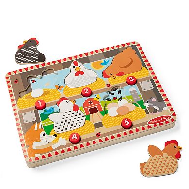 Melissa & Doug Happy Hens 5-Piece Push to Pop Puzzle