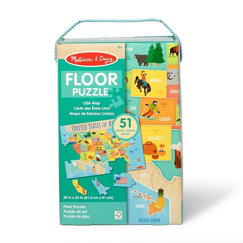 Детские игрушки Melissa & Doug USA Map 51 pc Floor Puzzle