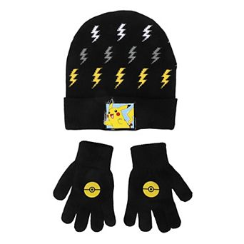 Boys Pokémon's Pikachu 2 pc Knit Winter Hat & Gloves Set