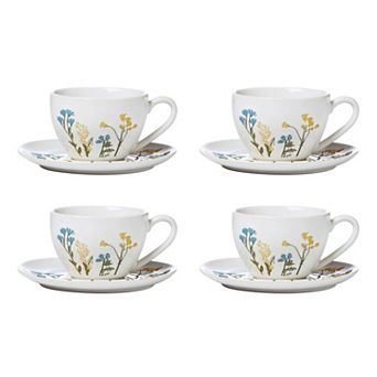 Lenox Wildflowers 8 pc Espresso Cups & Saucers Set