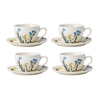 Lenox Wildflowers 4 pc Tea Cup and Saucer Set