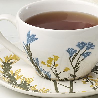 Lenox Wildflowers 4-Piece Tea Cup and Saucer Set