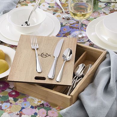 Lenox Studio 1414 Mirror 24-Piece Flatware Set with Caddy