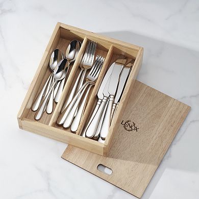 Lenox Studio 1414 Mirror 24-Piece Flatware Set with Caddy