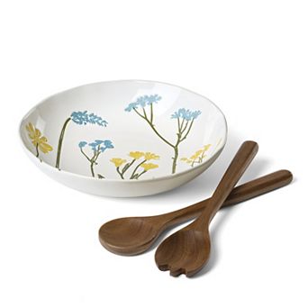 Lenox Wildflowers 3 pc Salad Bowl & Servers Set