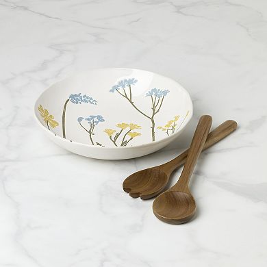 Lenox Wildflowers 3-Piece Salad Bowl & Servers Set