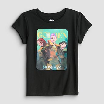 Girls 6-16 K-Pop Demon Hunters Huntrix Golden Character Pose Graphic Tee