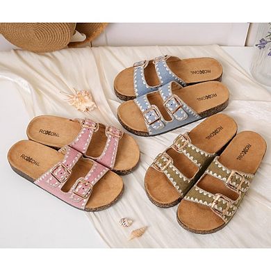 Roxoni Women’s Double Buckle Indoor Outdoor Sandals