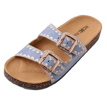 Roxoni Women’s Double Buckle Indoor Outdoor Sandals