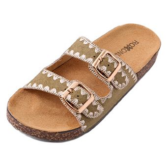 Roxoni Women’s Double Buckle Indoor Outdoor Sandals