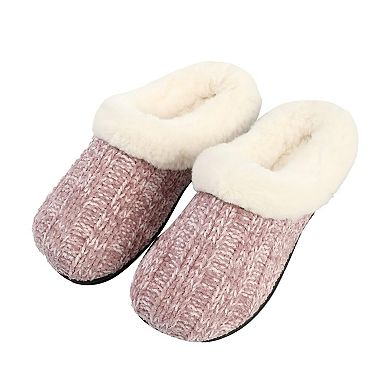Roxoni Women's Chenille Twist Clog Slippers