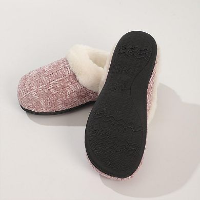 Roxoni Women's Chenille Twist Clog Slippers