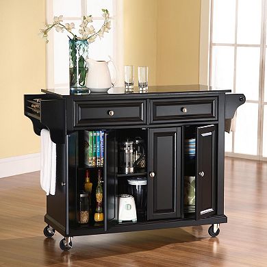 Crosley Furniture Full Size Granite Top Rolling Kitchen Cart