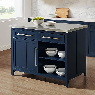 Crosley Furniture Stainless Steel Top Kitchen Island